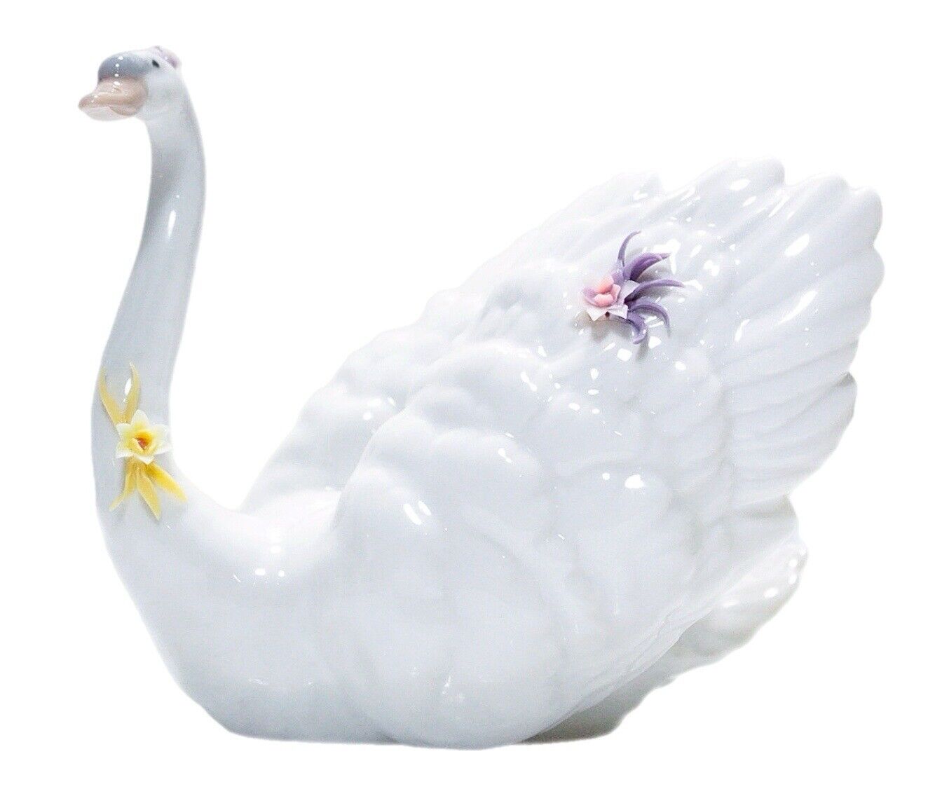 LLADRO Daisa 1997 Spain White Swan With Flowers Porcelain Figurine #6499 Retired