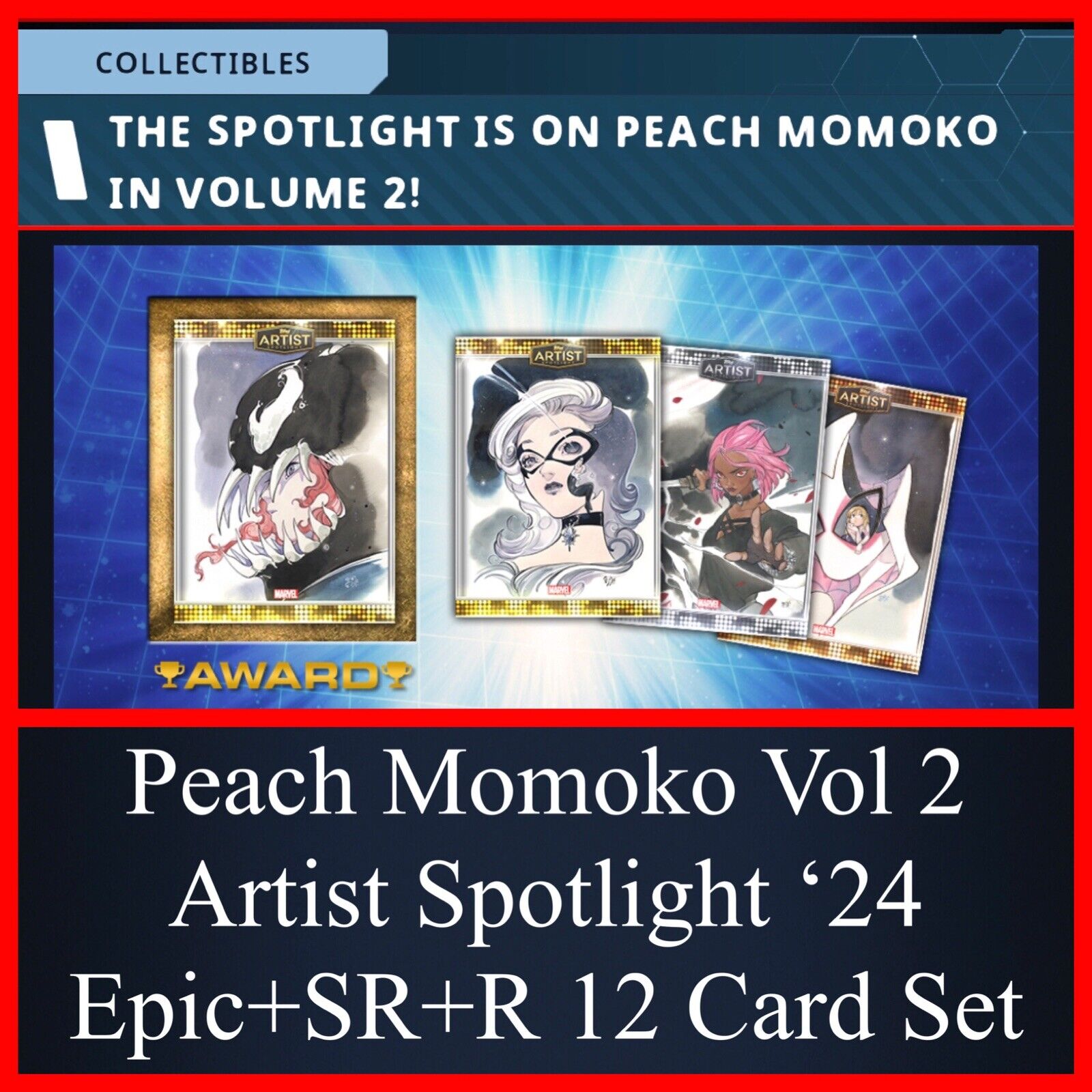 PEACH MOMOKO VOL 2 ARTIST SPOTLIGHT 24 EPIC+SR+R SET OF 12-TOPPS MARVEL COLLECT