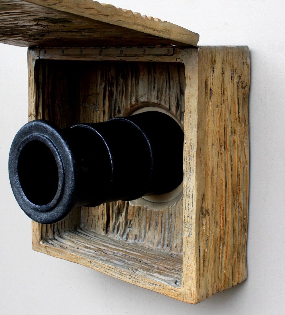 Pirate Tall Ship Cannon with Faux Wood Cover - Wall Mounted