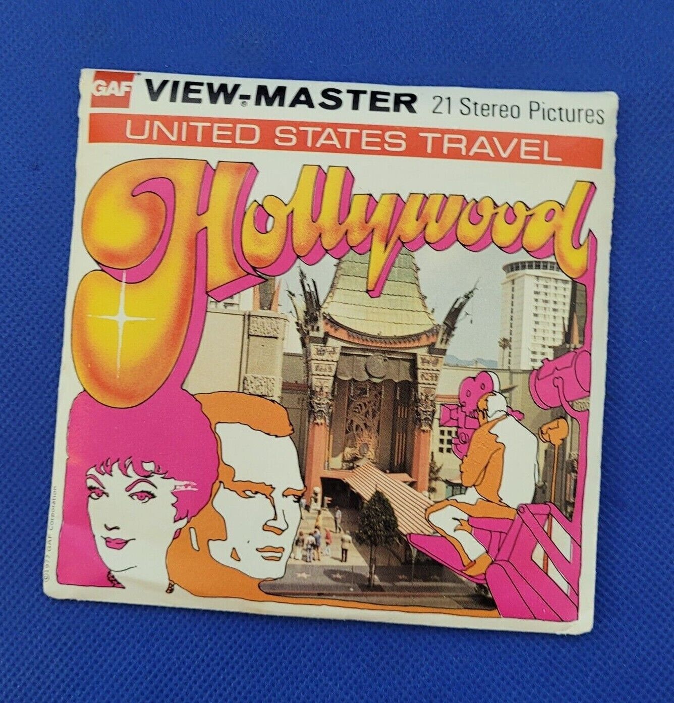 Color 1970s Gaf H64 Hollywood California view-master 3 Reels Packet US Travel