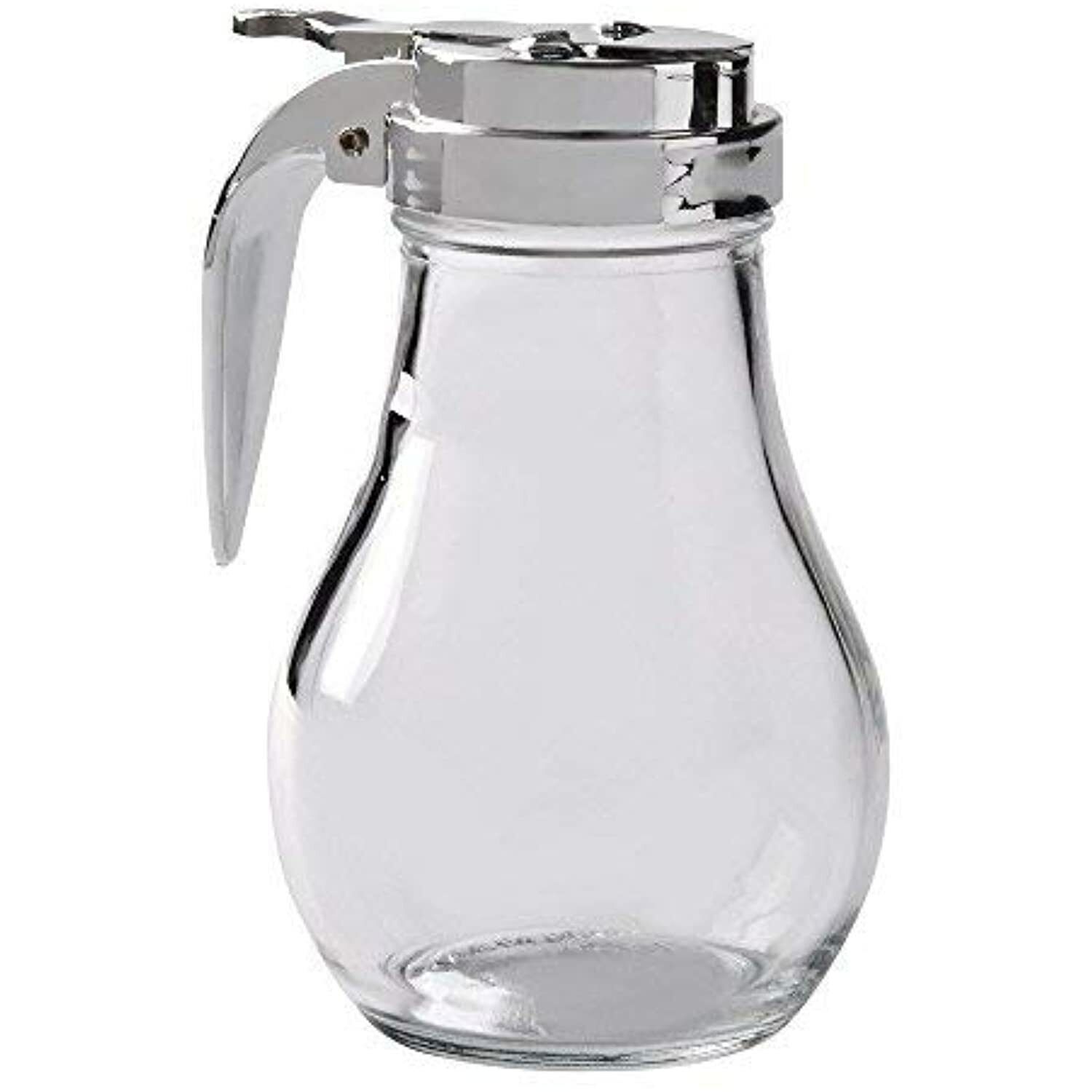 Glass Syrup Dispenser with Cast Zinc Top, 6 oz