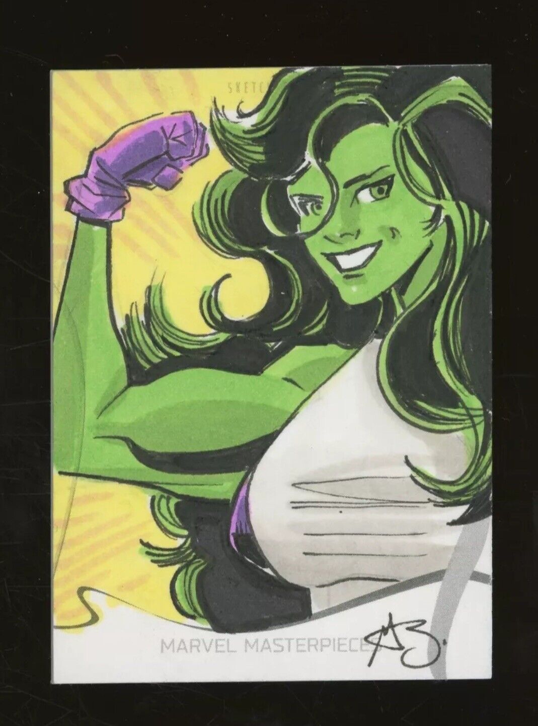 2022 Skybox Marvel Masterpieces She-Hulk Sketch Card By Greg Kirkpatrick 1/1