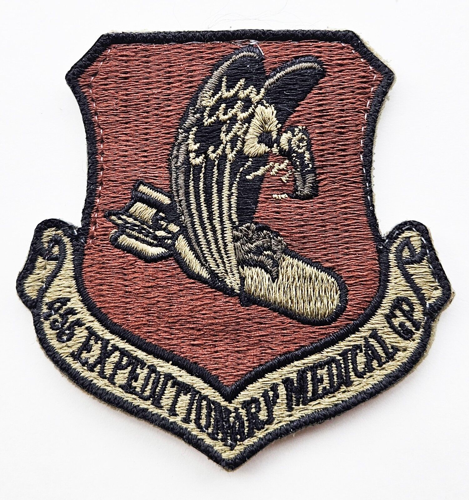US Air Force 455th Expeditionary Medical Group Subdued Hook-Back Patch