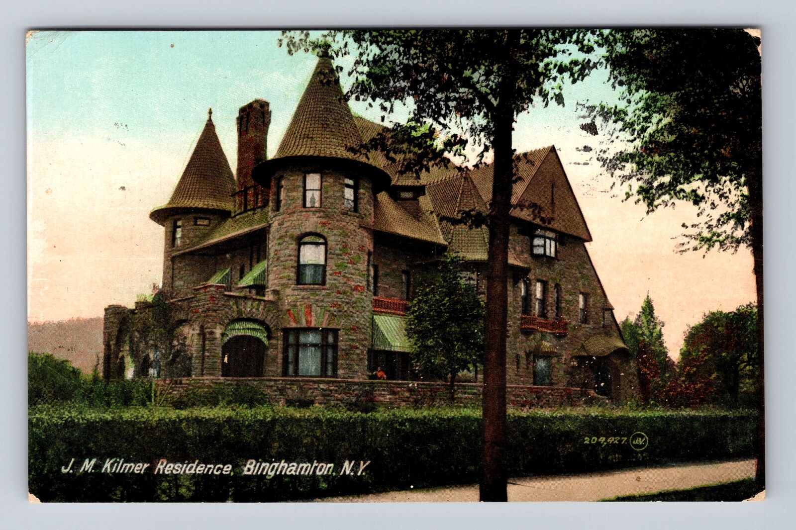 Binghamton NY-New York, JM Kilmer Residence, Antique, Vintage c1910 Postcard