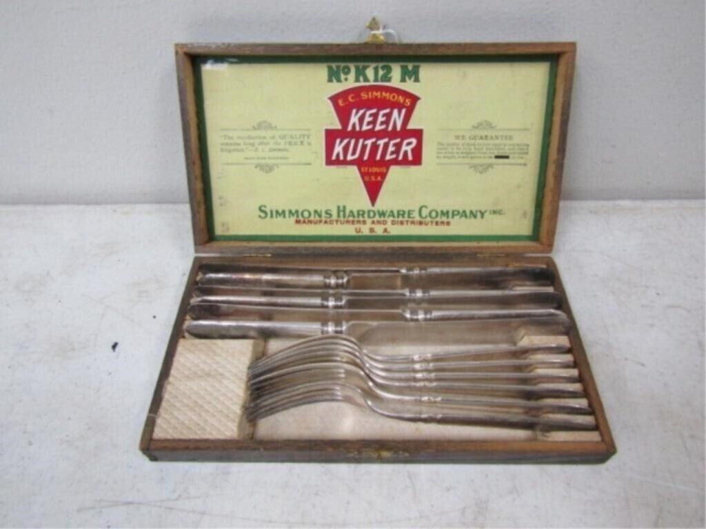 Vintage Keen Kutter No. K12M Fork and Knife Silverware Set 12 PC