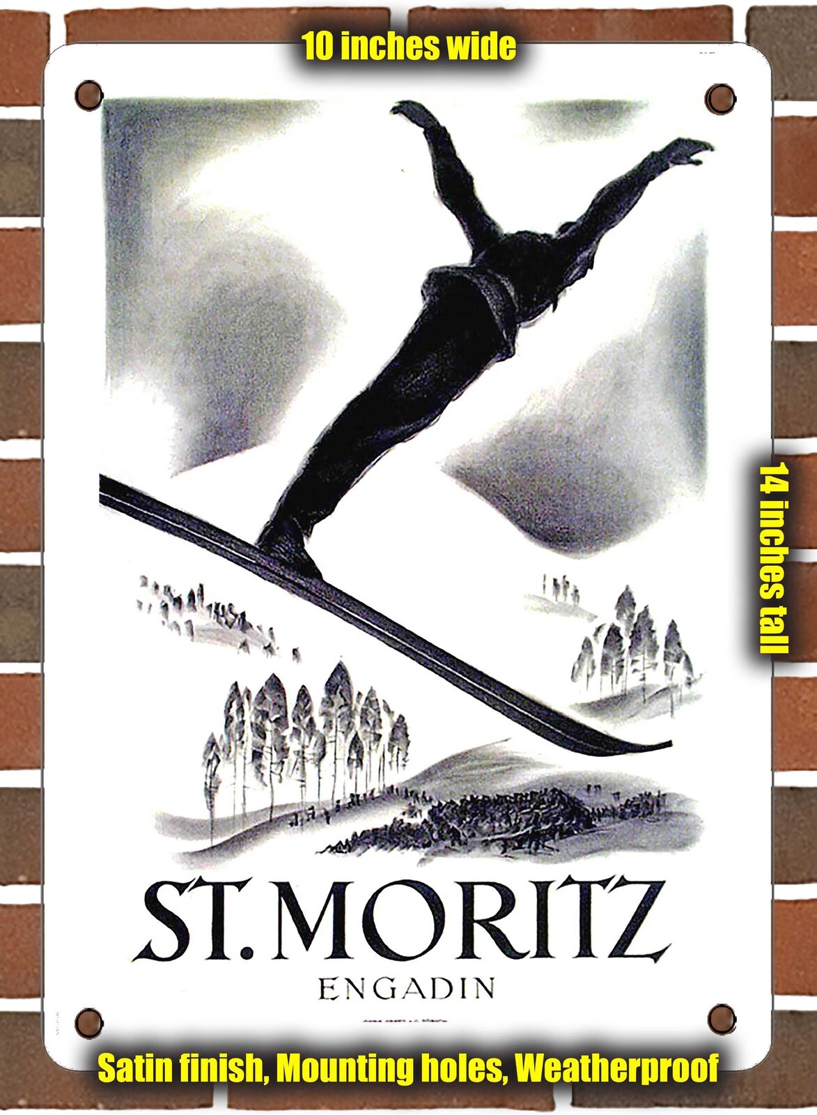 METAL SIGN - 1926 St. Moritz Engadin - 10x14 Inches