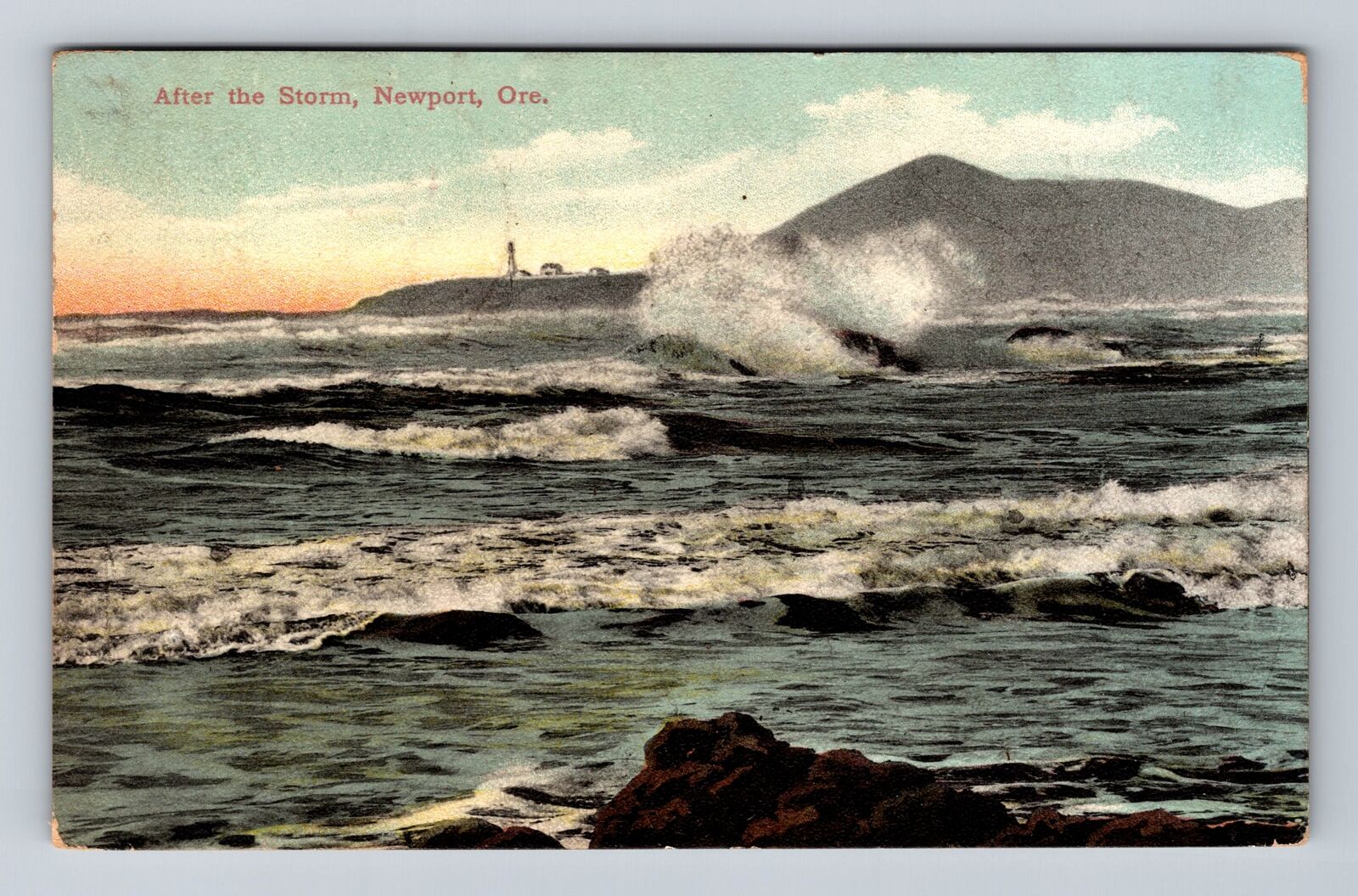 Newport OR-Oregon, After The Storm, Antique, Vintage c1909 Postcard