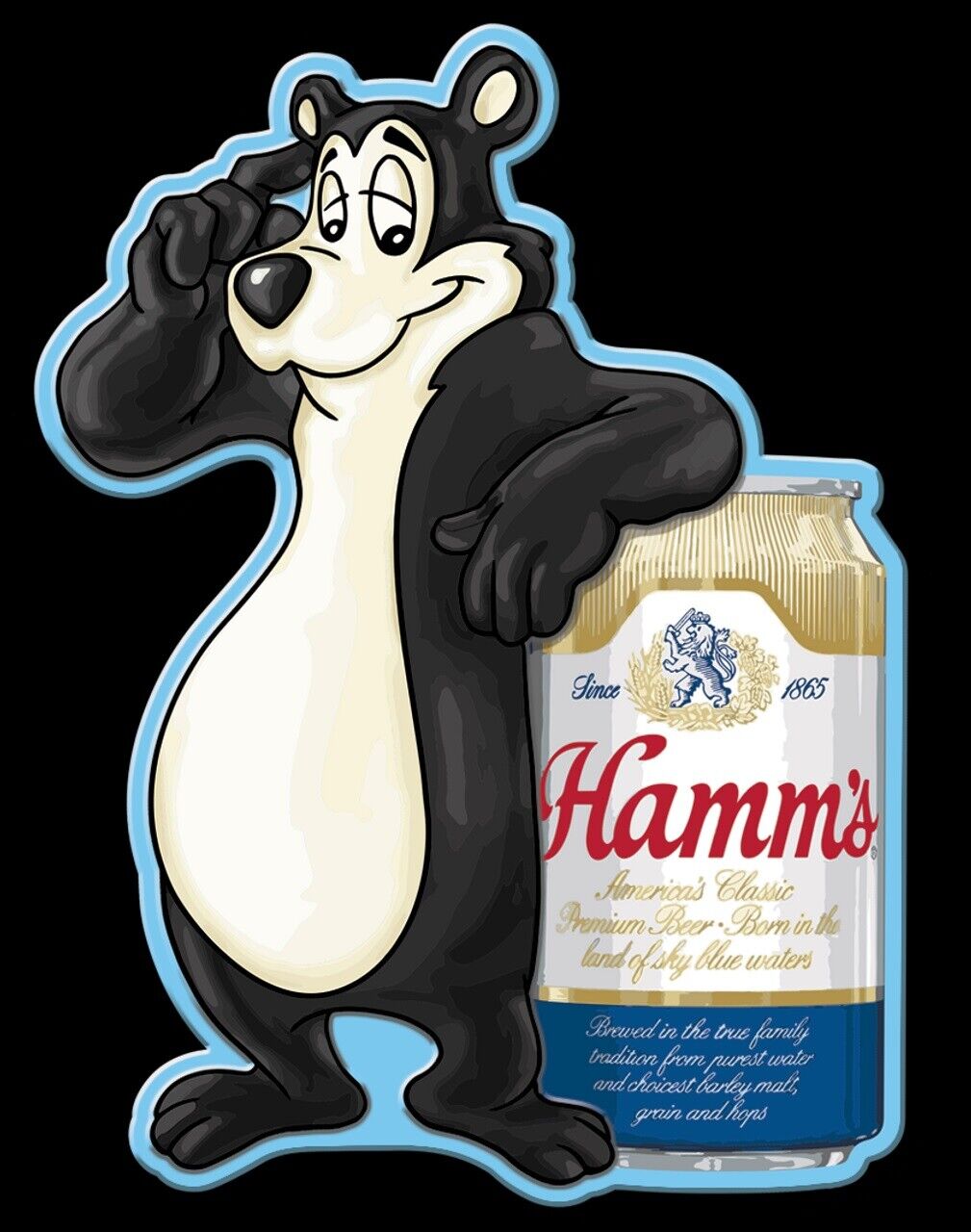 Hamm\'s Beer Logo Die Cut Embossed Bar Garage Advertising Retro Metal Tin Sign