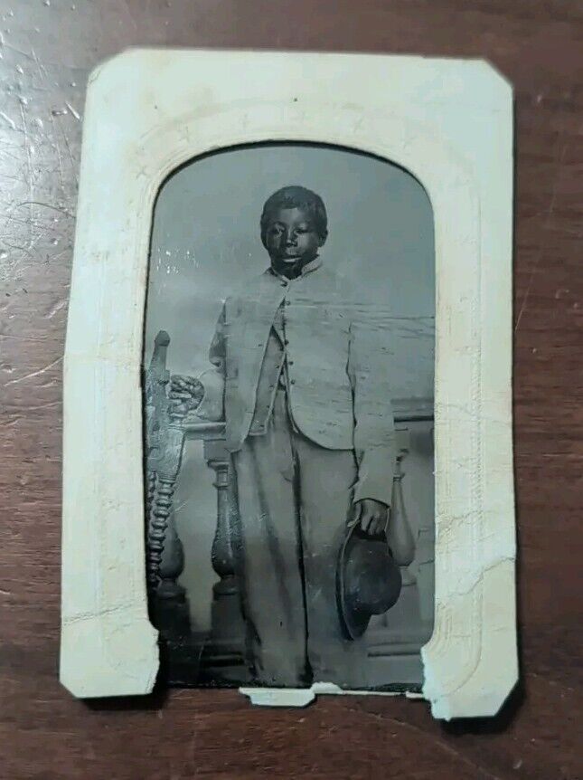 African American Young Man Tintype Photograph Black Americana 19th C Original 