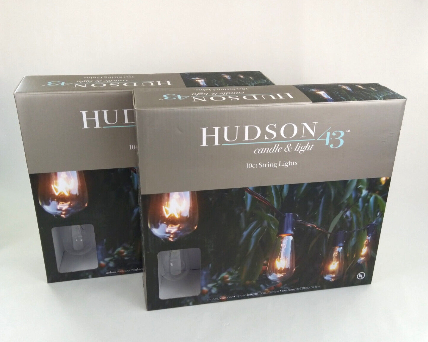 Hudson 43 Indoor Outdoor 10Ct String Vintage Style Glass Lights Set of 2