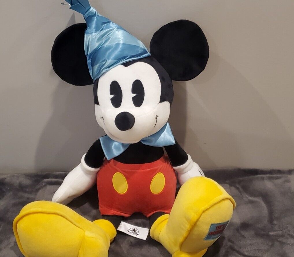 Mickey's Celebration Mickey Mouse Birthday Plush Walt Disney World 18” Sitting