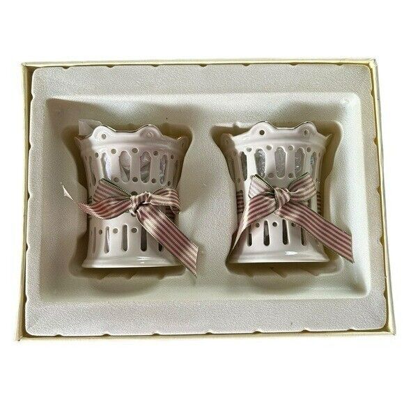 New In Box Lenox Great Giftables Pierced Votives Set Of 2