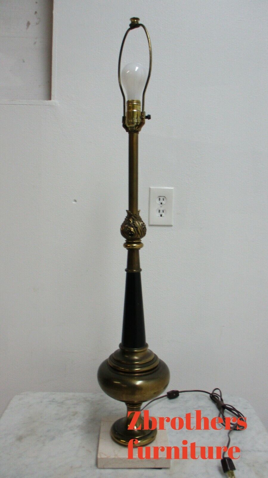 Vintage French Italian Hollywood Regency Decorator Marble Lamp Lighting B