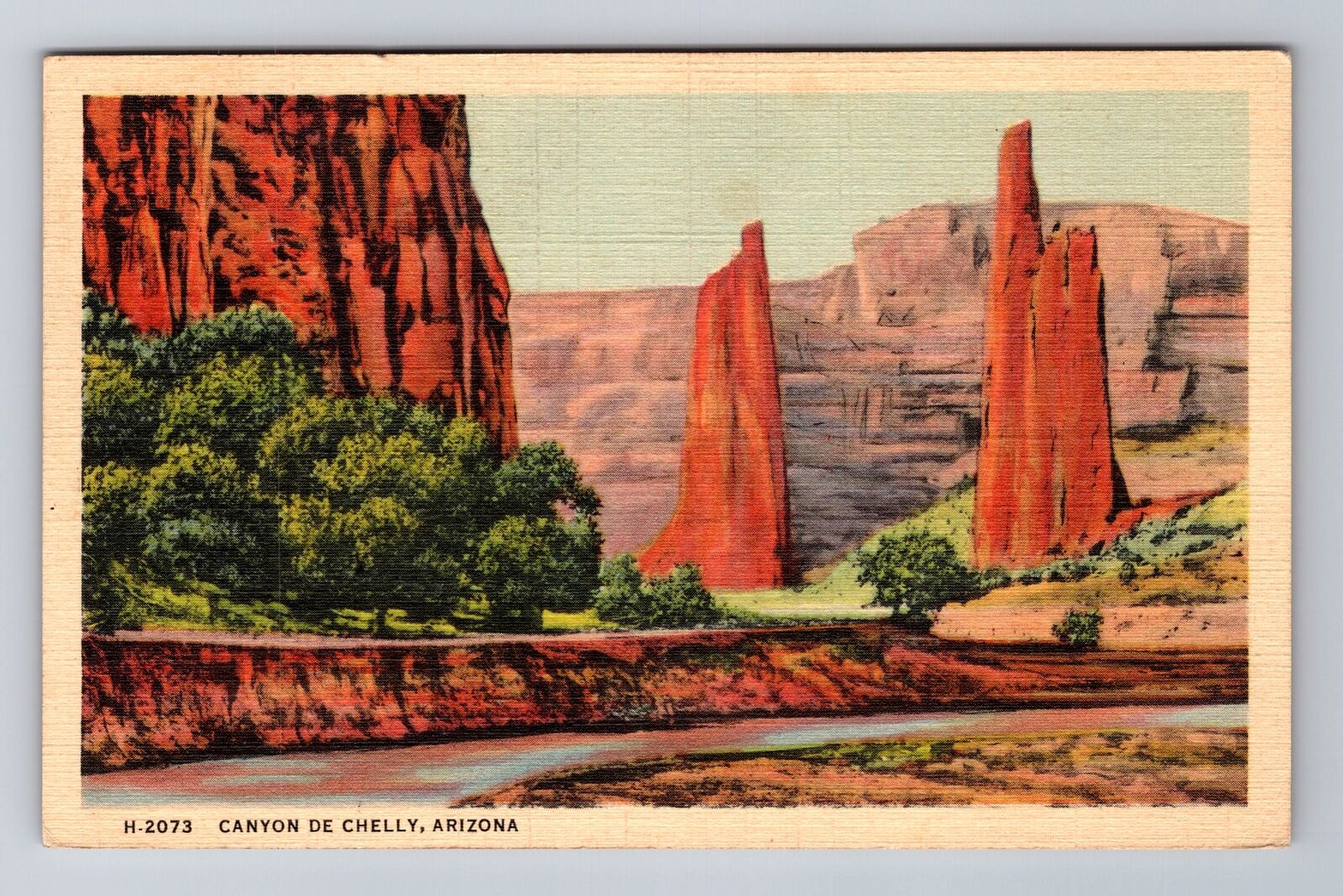 Canyon De Chelly AZ-Arizona, Scenic View, Antique, Vintage c1941 Postcard