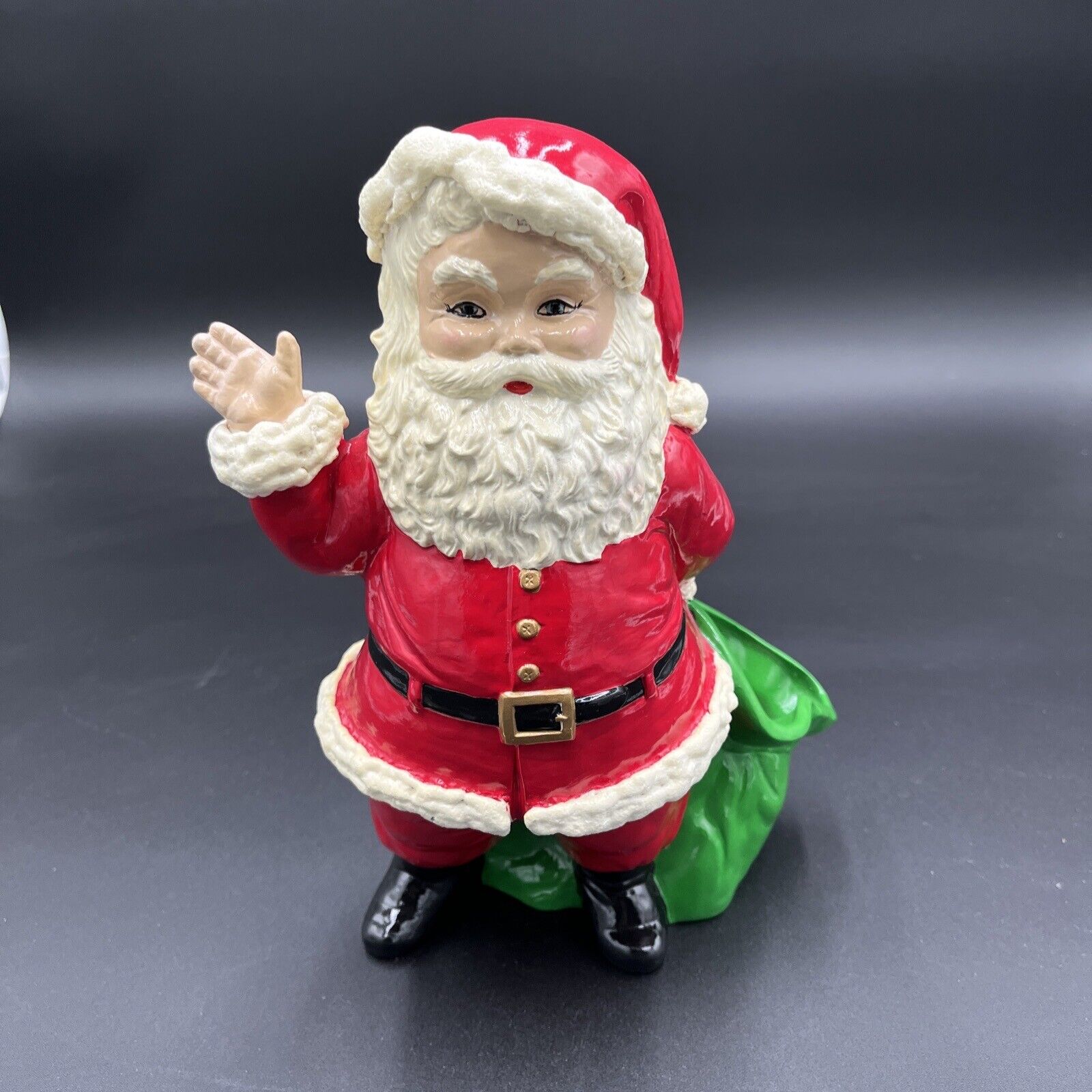 1973 Hand Painted 10.5” 1973 Duncan Ceramic Santa Clause With Toy Sack