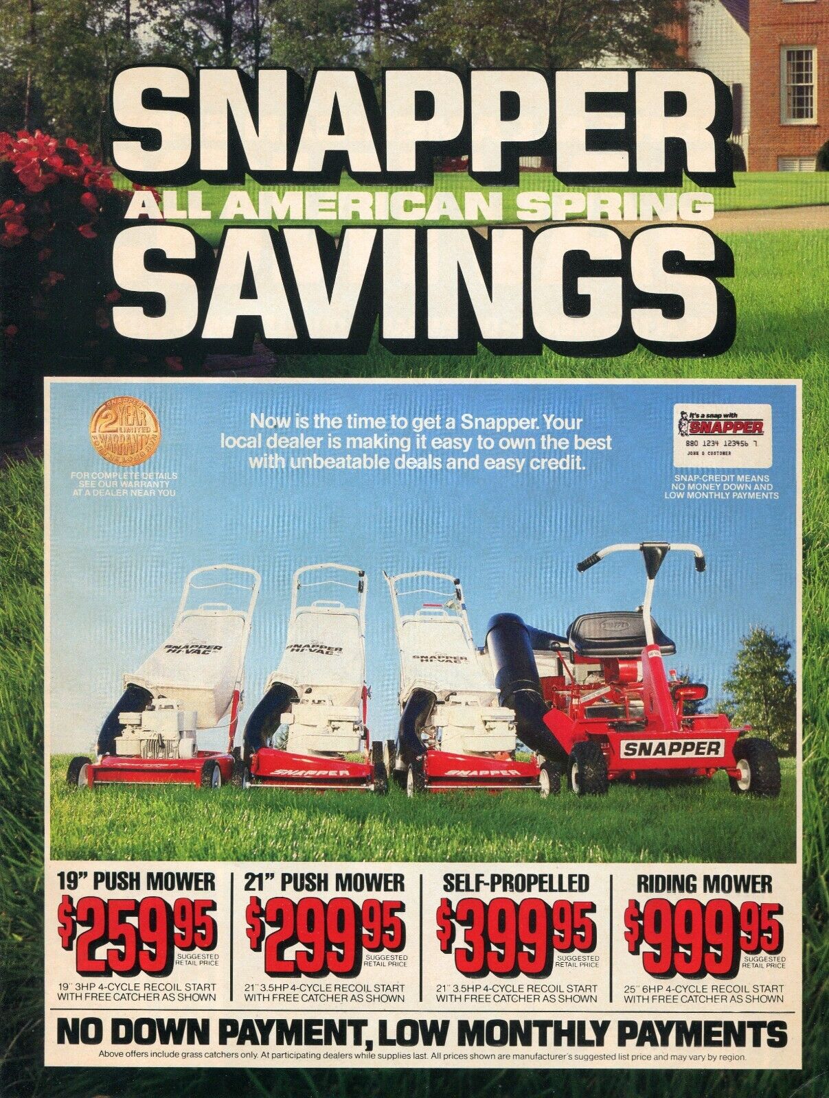 1988 4pg Print Ad of Snapper Tractor Lawn Mower Tiller