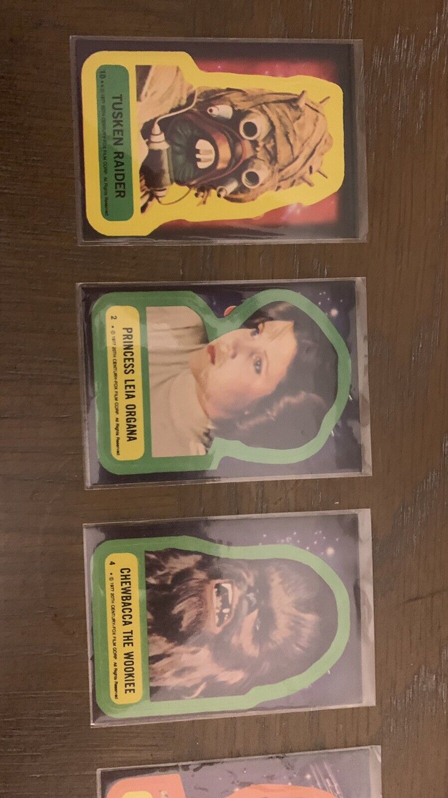 Lot of 5 1977 Star Wars Sticker Card Topps Series 1 R2-D2 C-3PO Chewbacca  Leia