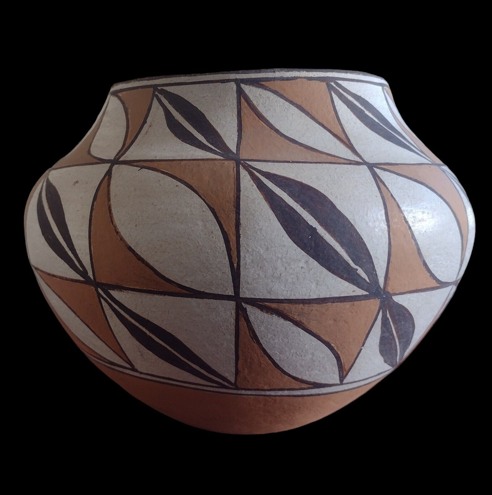 Classic Acoma Pueblo Polychrome Olla Pottery Jar Vintage Native American  7