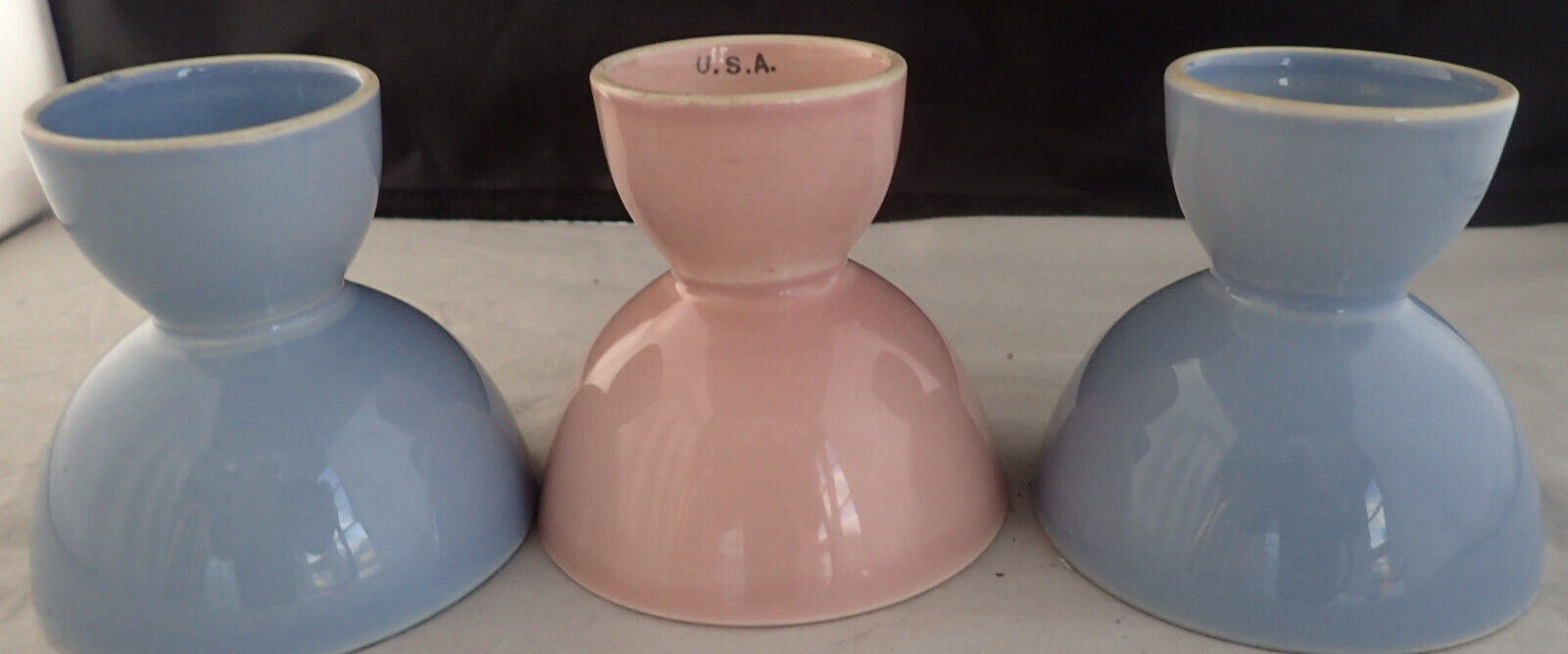 (3) Taylor Smith/LuRay Pastel Double Egg Cups