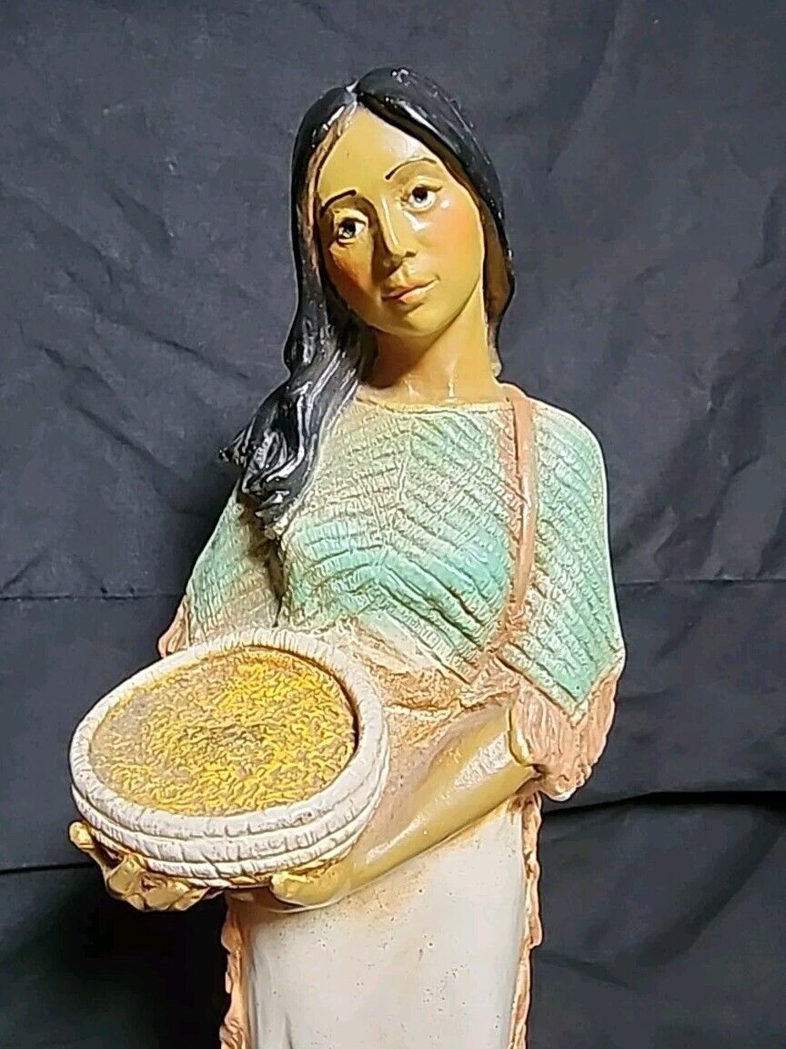 VINTAGE Homco 1980 Native American Indian Woman Figurine with Baby 13.5” Tall