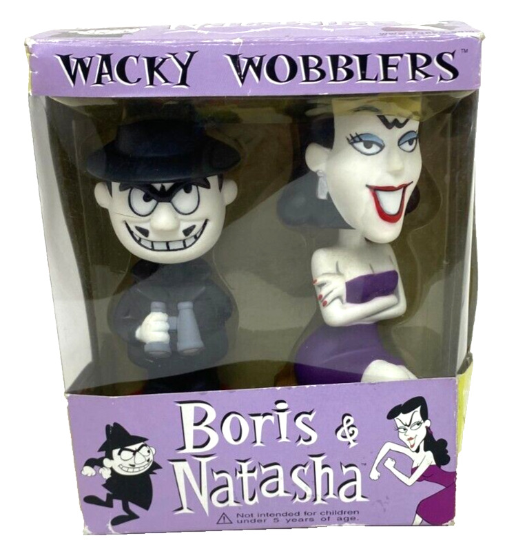 Funko Wacky Wobblers Boris And Natasha Bobble Head 2003 - NEW - Box Wear