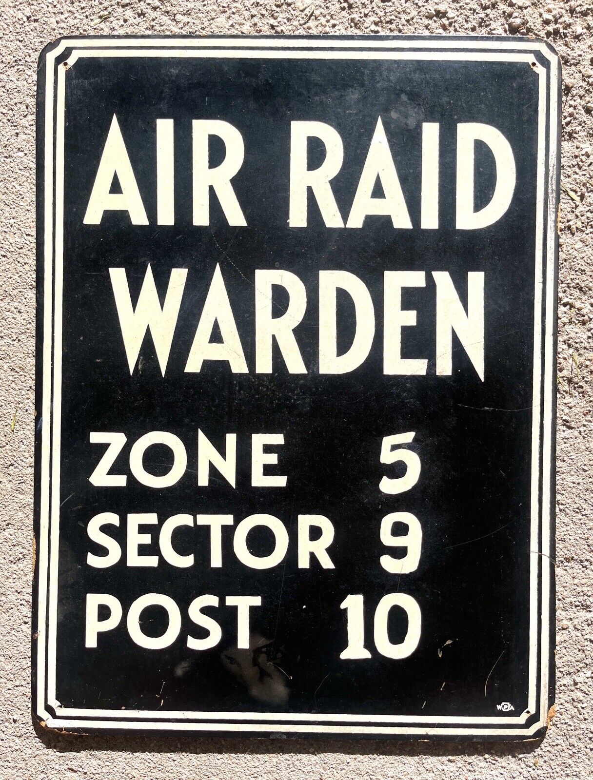 AIR RAID WARDEN Sign • WWII • Pittsburgh • 18