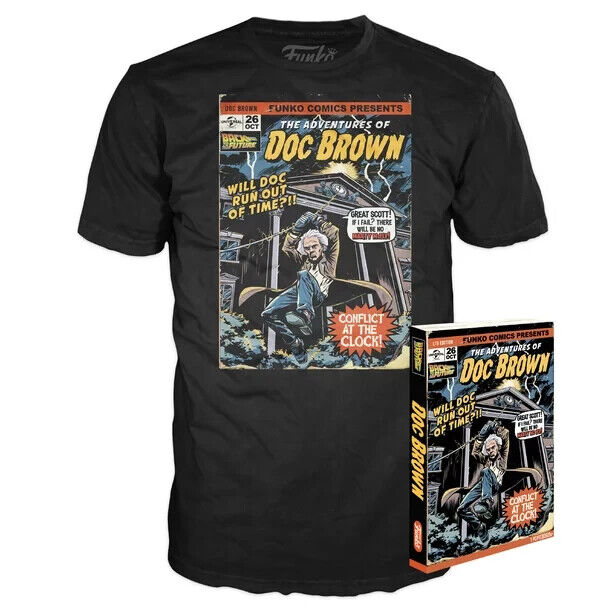 Back to the Future XL T-Shirt Unisex Funko Limited Edition Adventures Doc Brown