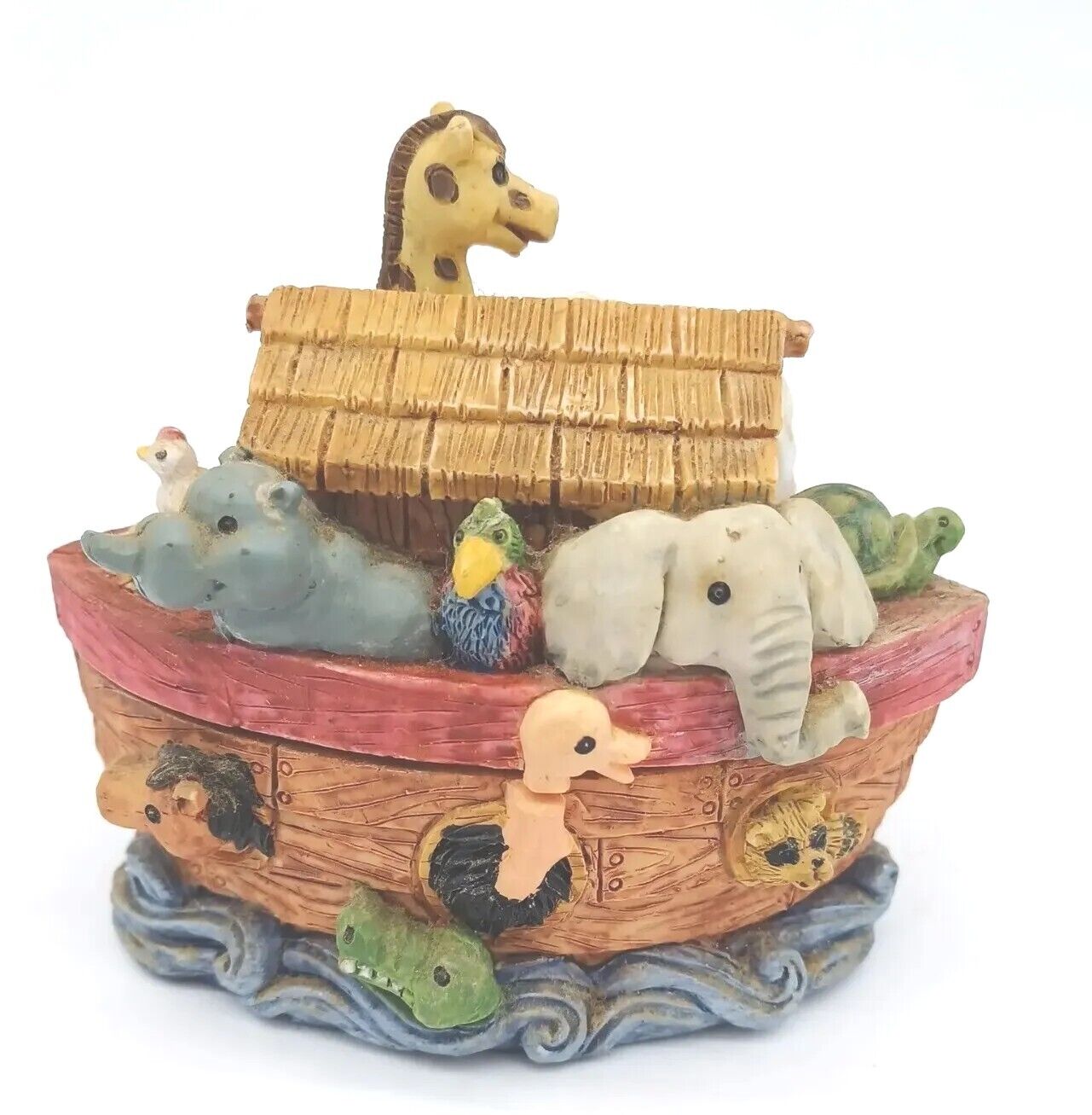 Noah\'s Ark Design Jewelery Trinket Box nice animals boat ship 