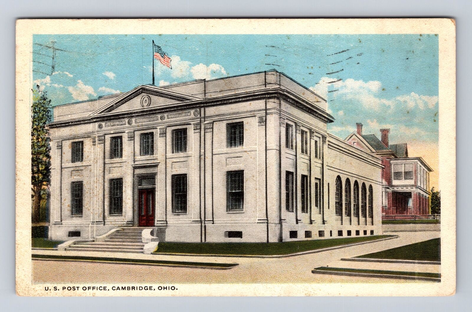 Cambridge OH-Ohio, U.S. Post Office Building, Antique Vintage c1917 Postcard