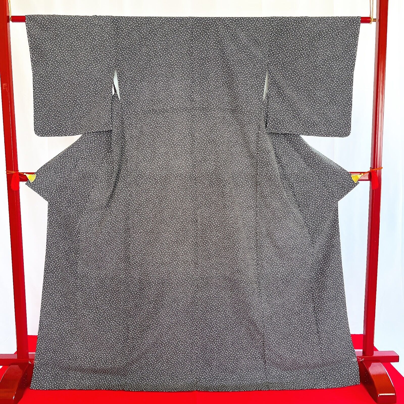 Japanese Kimono 'KOMON' Polyester/Black/Polka dot pattern/Washable kimono