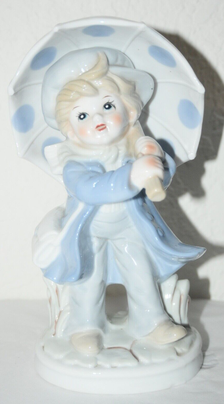 Vintage KPM Porcelain Figurine Boy W/ Umbrella **BEAUTIFUL**