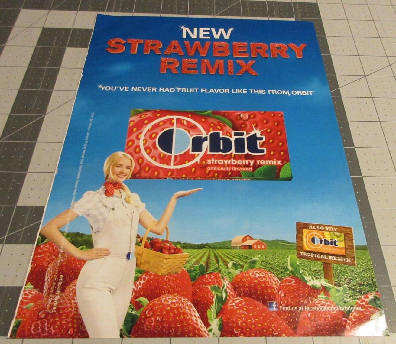 2011 Print Ad Orbit Gum, Strawberry Remix Fruit Flavor