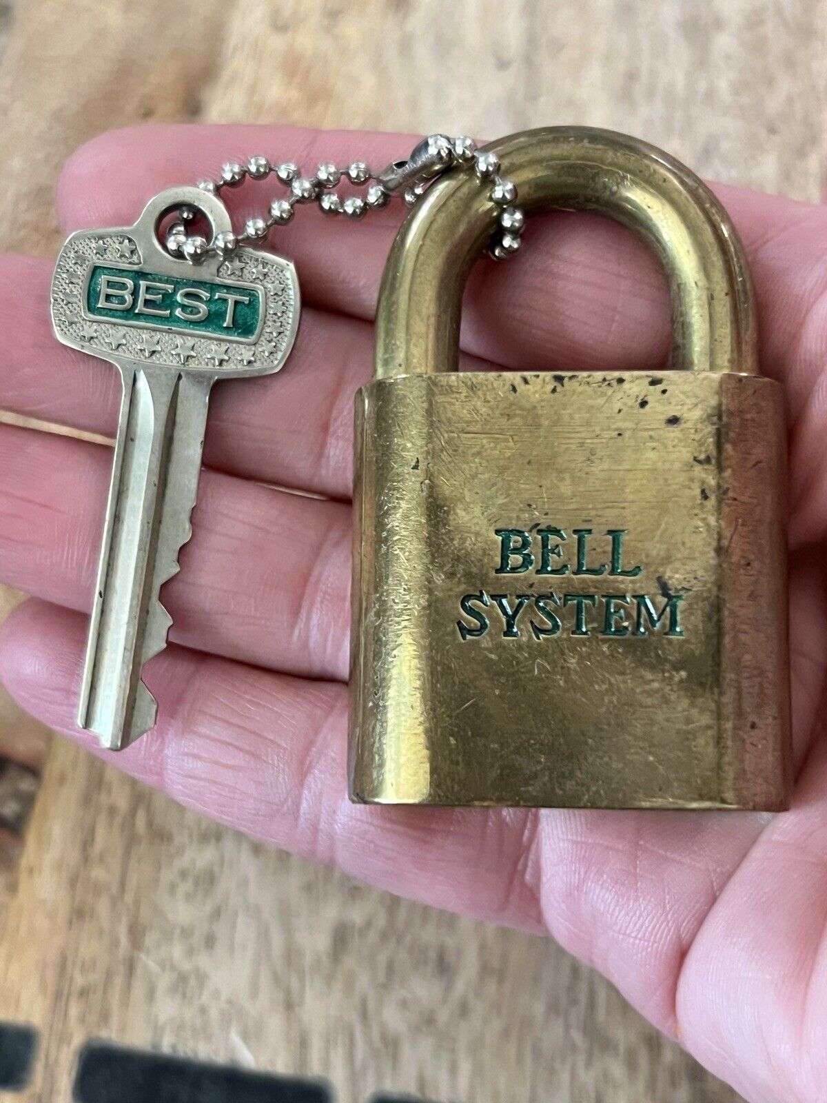 Vintage Best Bell System Padlock With Key Lock
