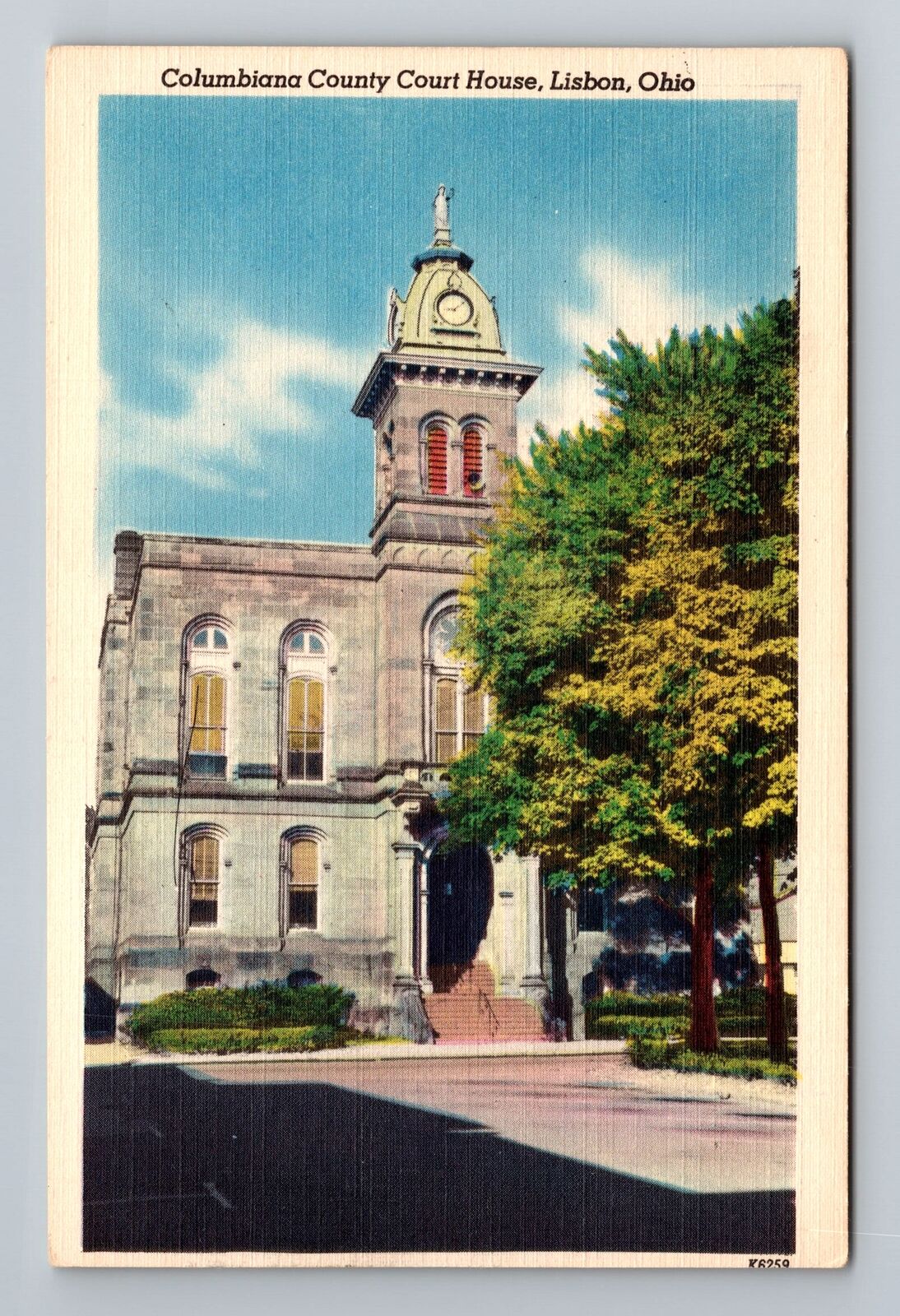 Lisbon OH-Ohio, Columbiana County Court House, Antique Vintage Souvenir Postcard