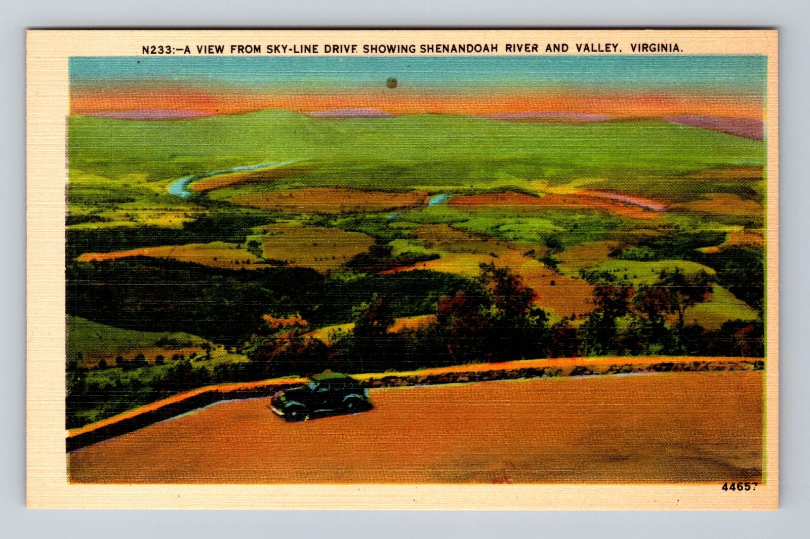 VA-Virginia, Aerial Sky Line Drive, Antique, Vintage Postcard