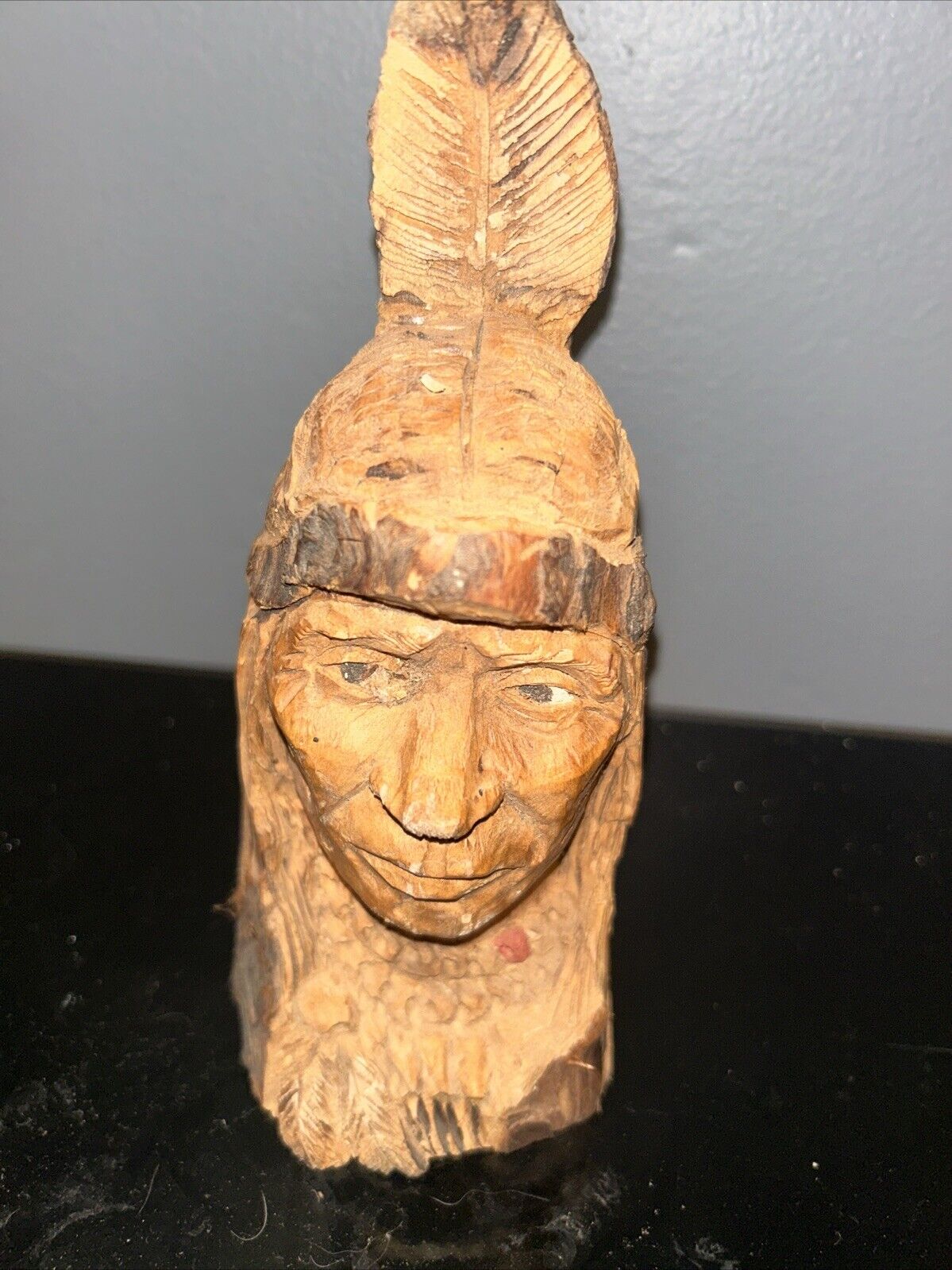 Native American Wood Carving Busy Sculpture