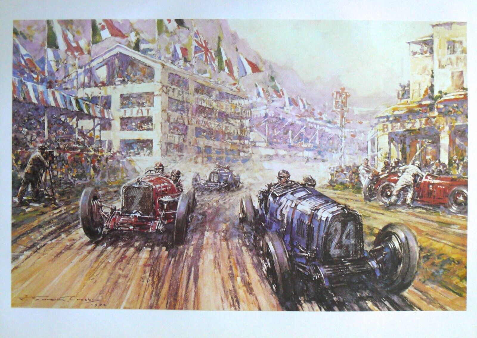 1932 TARGA FLORIO F Gordon CROSBY Art Print Officine Mechaniche OM BUGATTI