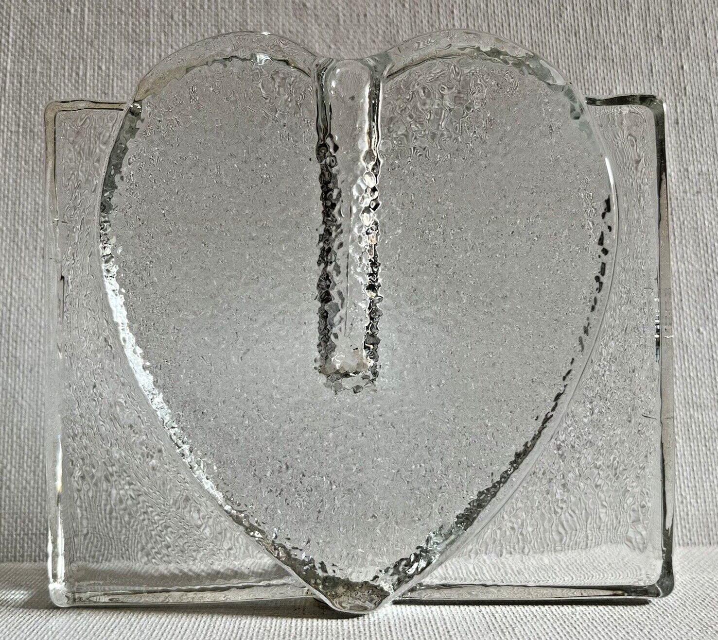 Vintage Twos Company Glass Bud Vase Heart Valentine's Day Hand Blown Art Design