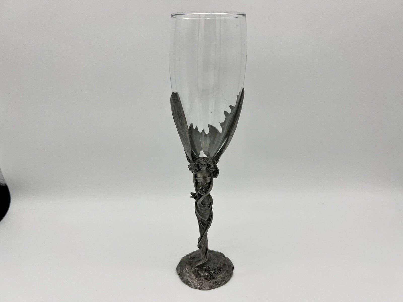 Vintage Pewter Fairy Wine Glass