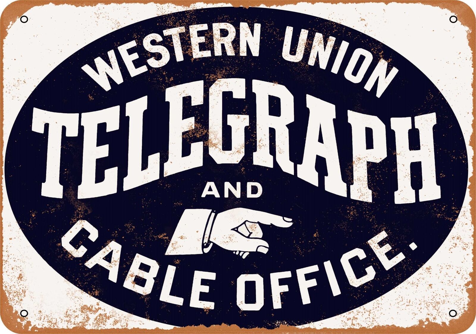 Metal Sign - Western Union Telegraph and Cable 2 - Vintage Look Reproduction