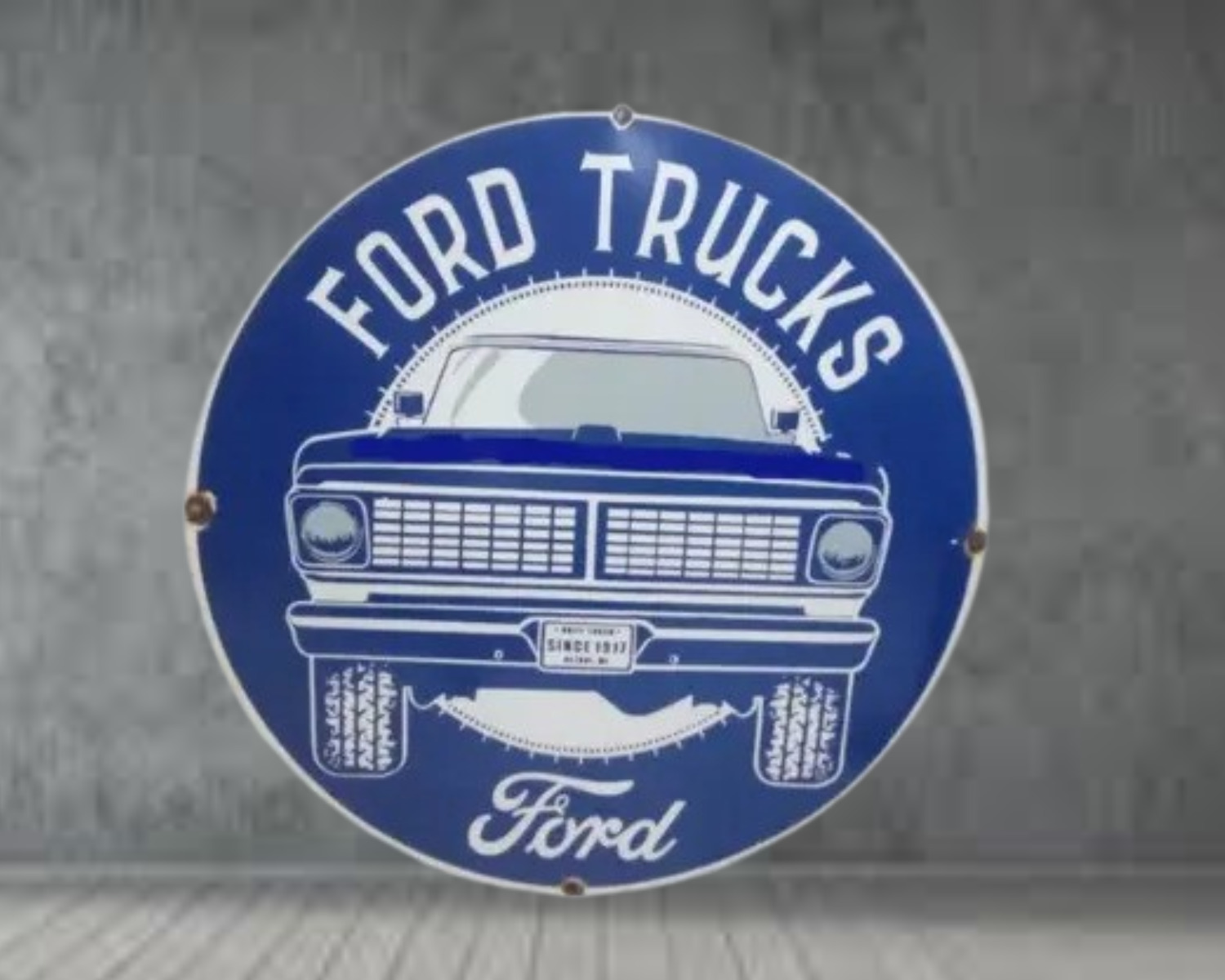 Ford Trucks  Porcelain Enamel Heavy Metal Sign 30Inches Single  Side