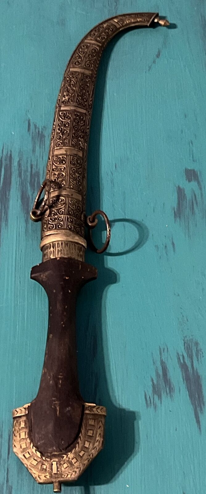 Antique Rare Ottoman Empire Ornate Dagger w/Sheath - Good Condition