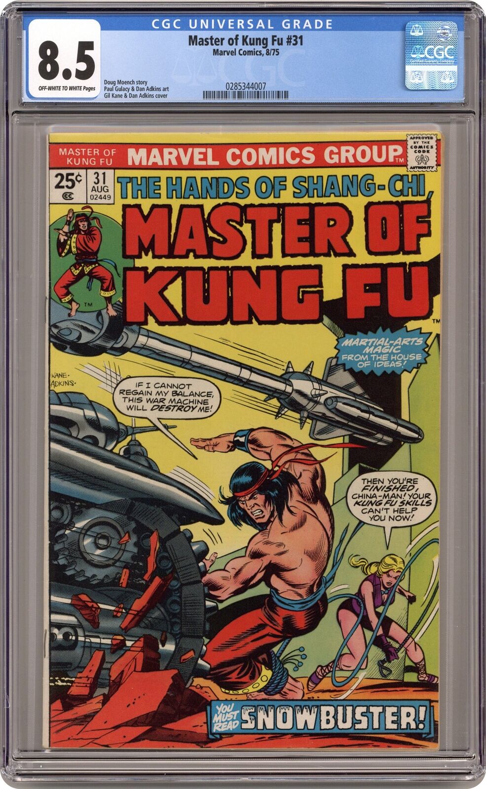 Master of Kung Fu #31 CGC 8.5 1975 0285344007