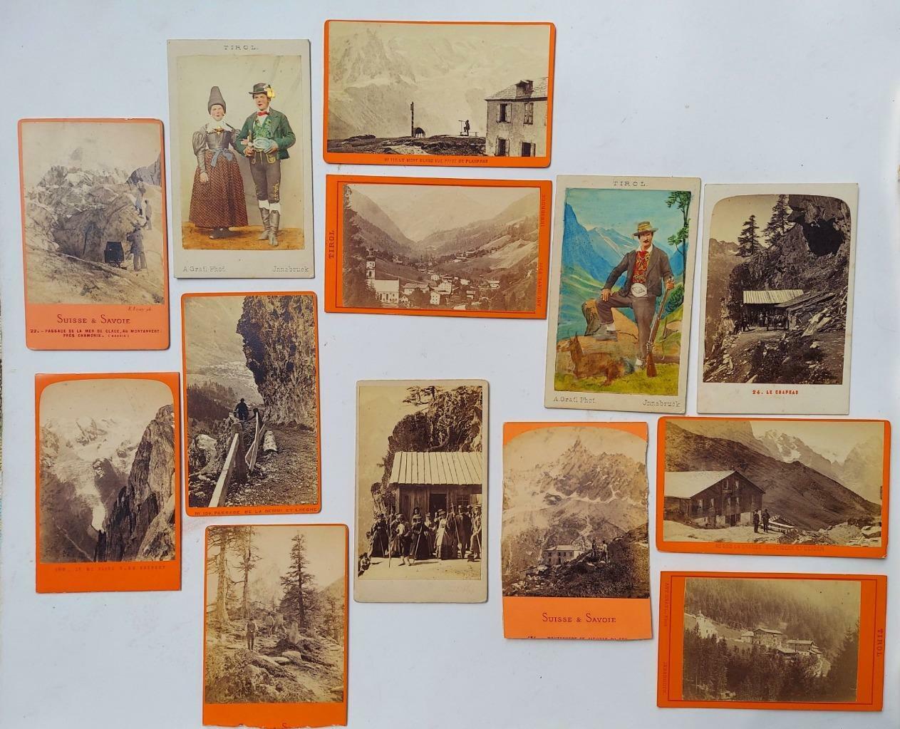 CDV Photo Collection of Swiss Alps Hikers  Exceptional images