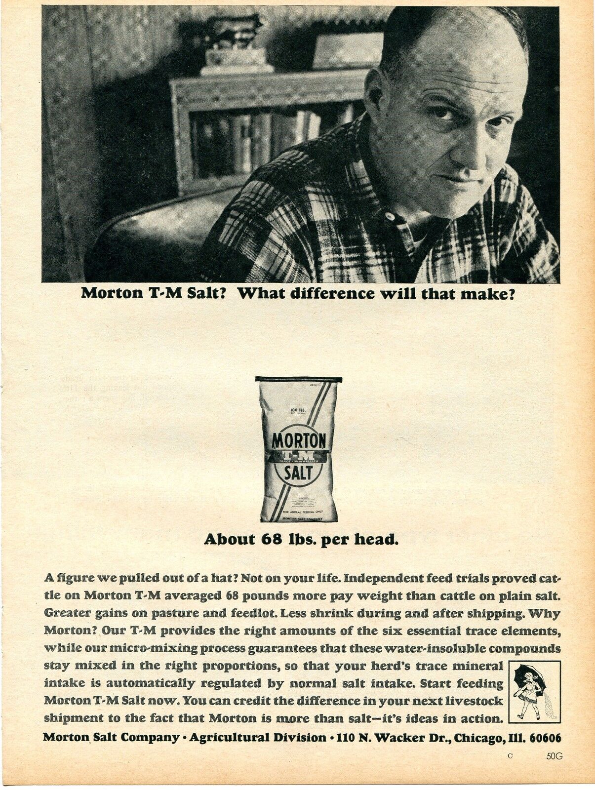 1966 Morton T-M Salt Cattle Feed Print Ad