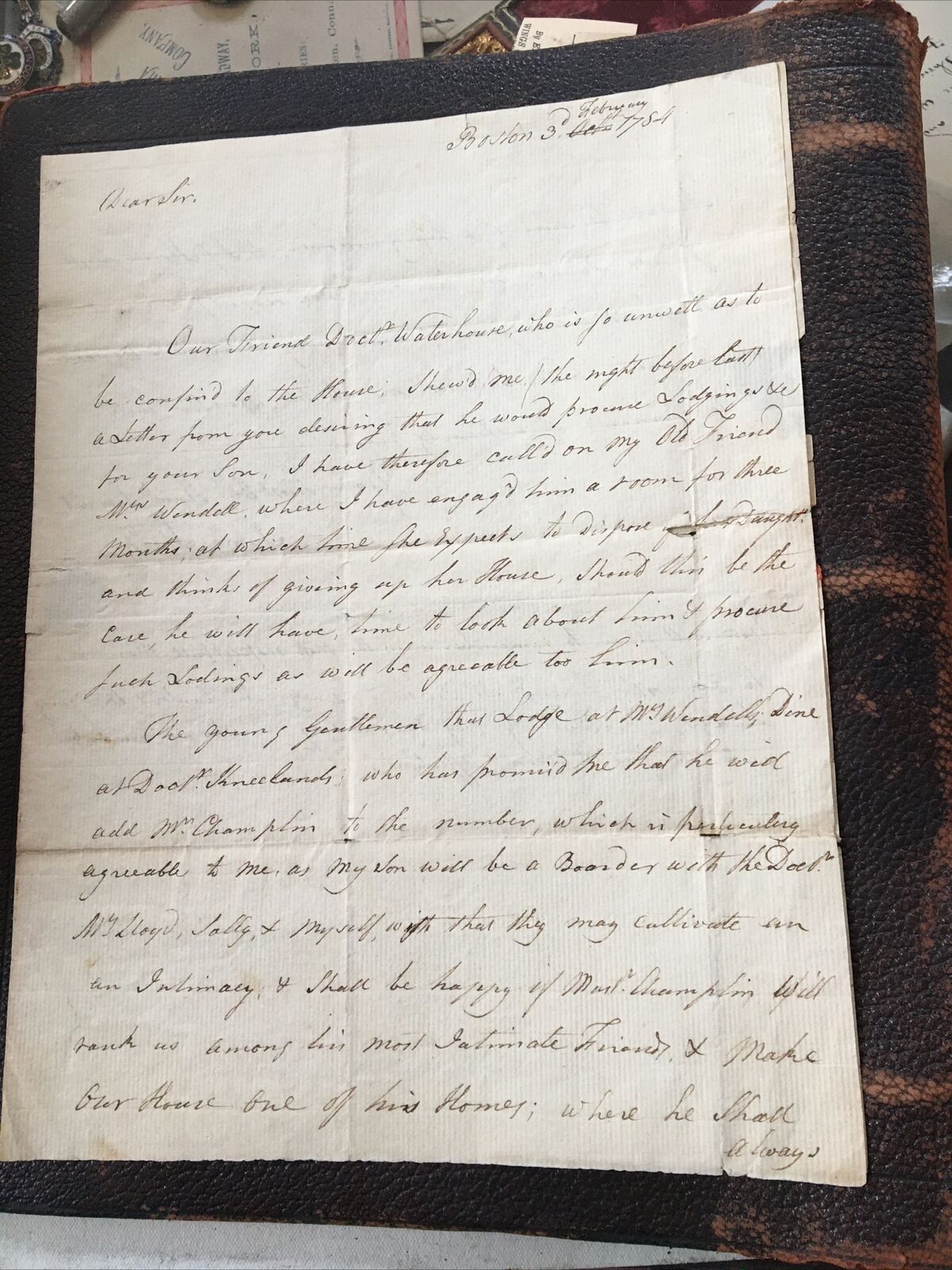 Handwritten LETTER-Doctor James Lloyd- Boston 1784