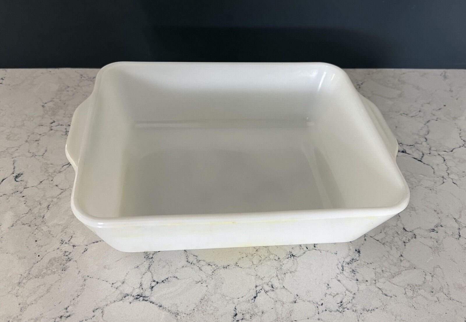 Vintage Pyrex Mostly White Some Yellow 8” Casserole Dish 503-B