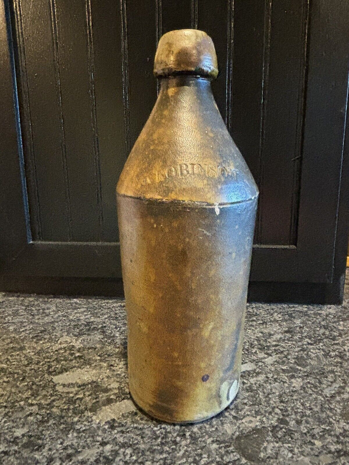 Antique Robinson Stoneware Beer Bottle