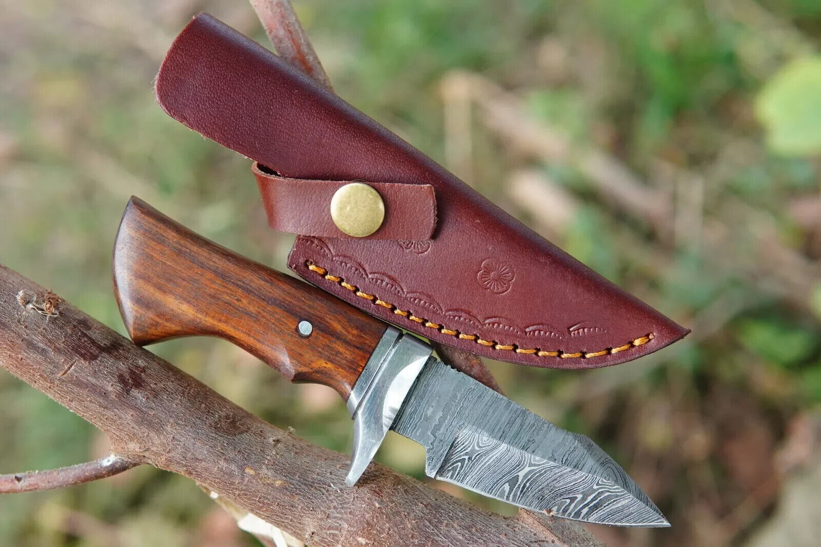 SHARD®™ CUSTOM HAND FORGED Damascus Steel EDC Skinner Hunting Knife With Sheath