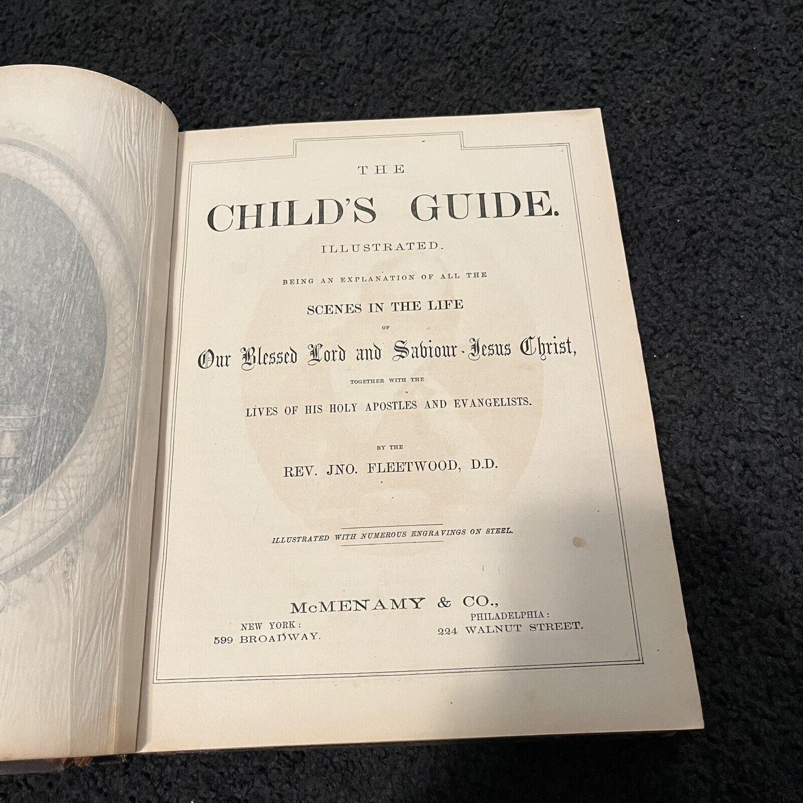 Antique The Child\'s Guide Rev. Fleetwood 1878 Bible Scenes Illustrated Read*